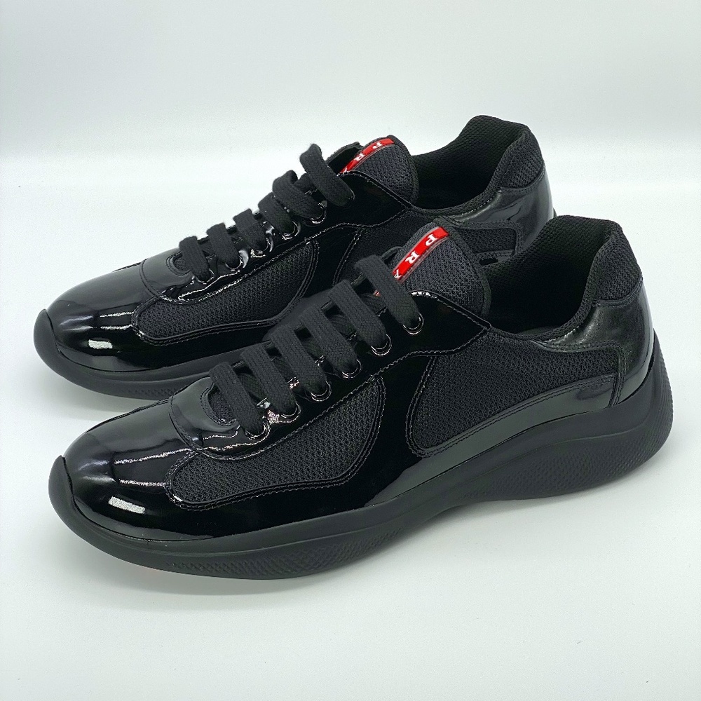 Prada Men's America's Cup Patent Leather Patchwork Sneakers